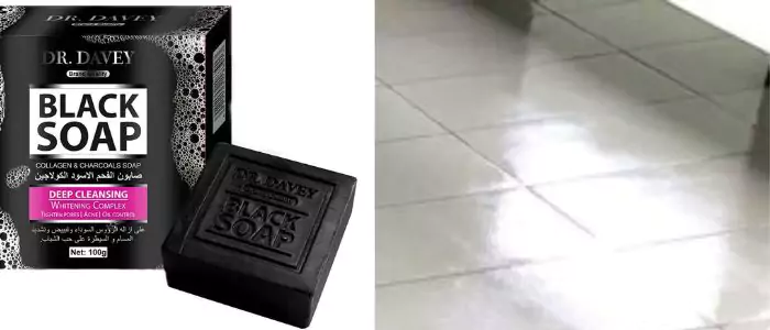 black soap to clean floor